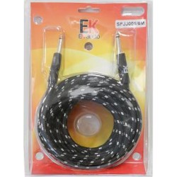 Cable para guitarra EK audio Trenzado de tela SFJJ0016 Jack Jack rectos