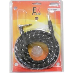 Cable para guitarra EK audio Trenzado de tela SFJJ0036 Jack Jack recto acodado