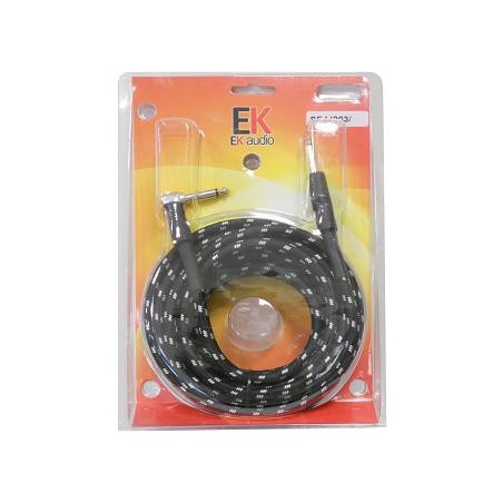 Cable para guitarra EK audio Trenzado de tela SFJJ0036 Jack Jack recto acodado